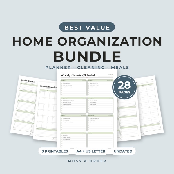 Moss and Order home organization printables